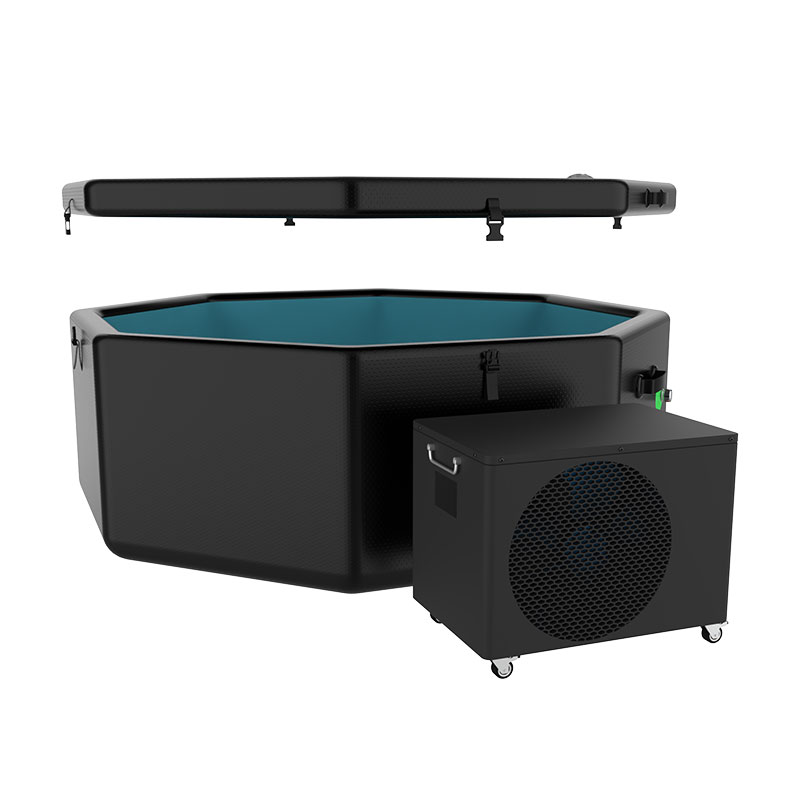 Octagon Cold Plunge Pod kątem zimnego chłodnic