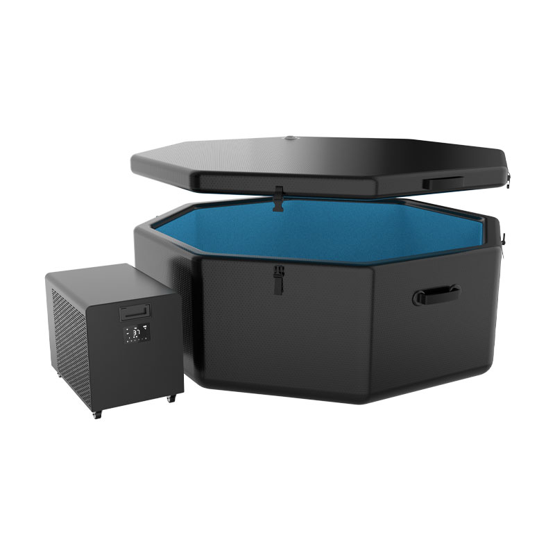 Octagon Cold Plunge Pod kątem zimnego chłodnic